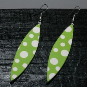 earrings - polka dots leafs
