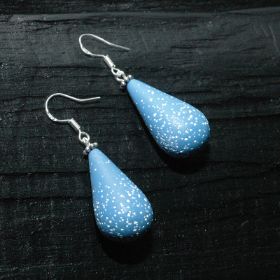 earrings - blue teardrops