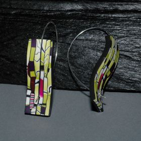 earrings - "Stroppel cane" and silver